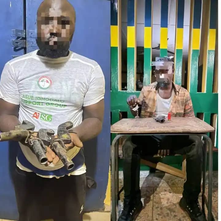 EDO ELECTION: POLICE ARREST TWO POLITICAL THUGS, RECOVER FIREARMS